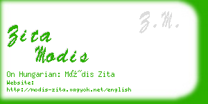 zita modis business card